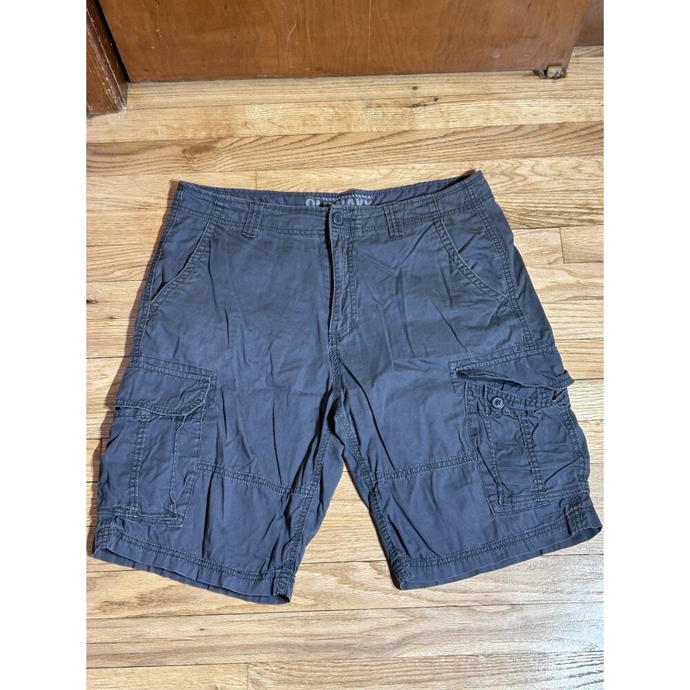 Old Navy Cargo Shorts Sz 34 Gray Cotton Relaxed Fit Y2K Skater Grunge Utility
